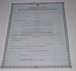 Свидетельство об Усыновлении 2015г в Екатеринбурге